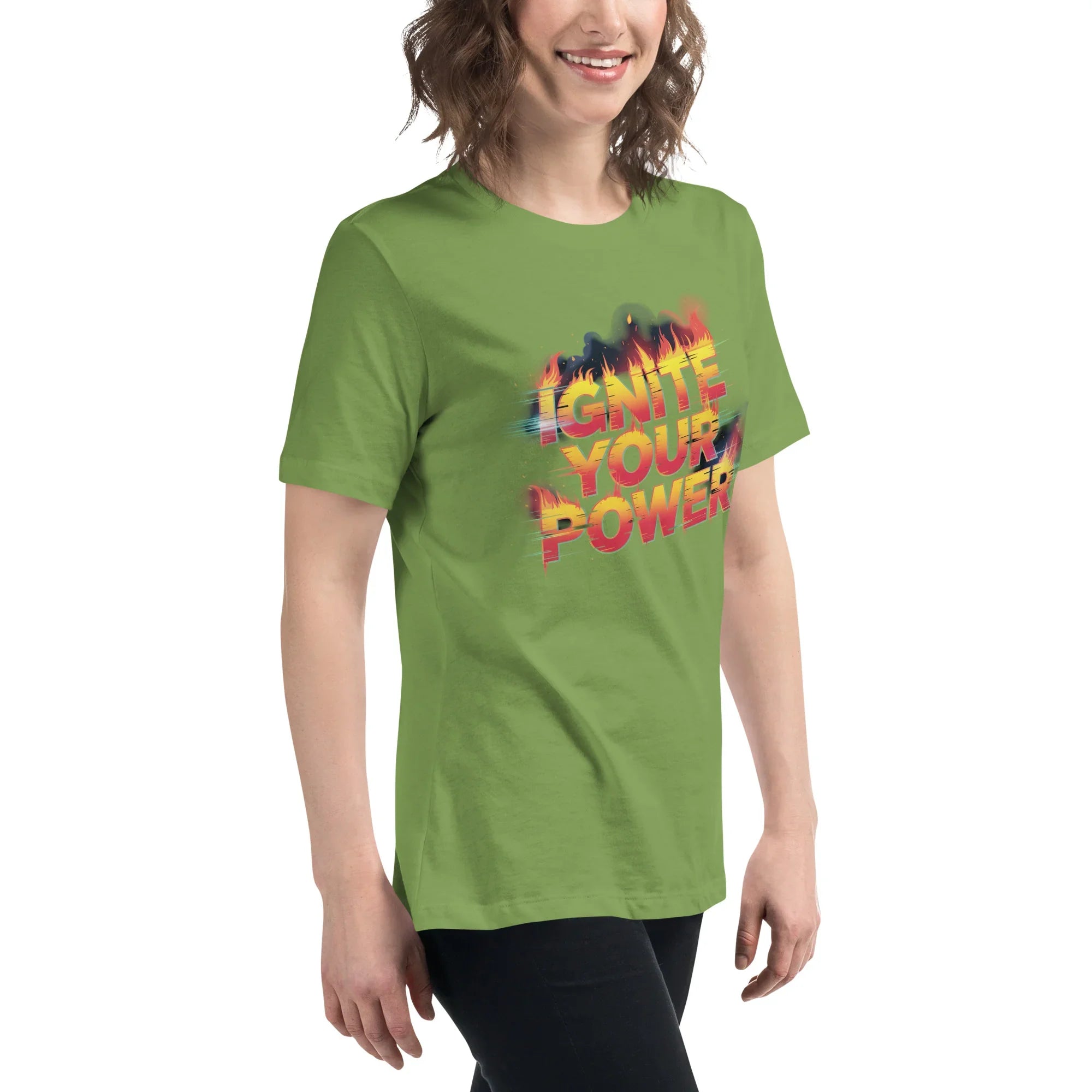 Ignite Your Power T Shirt – Bold Girl Power Tee with Red & Yellow Flames - RaZits