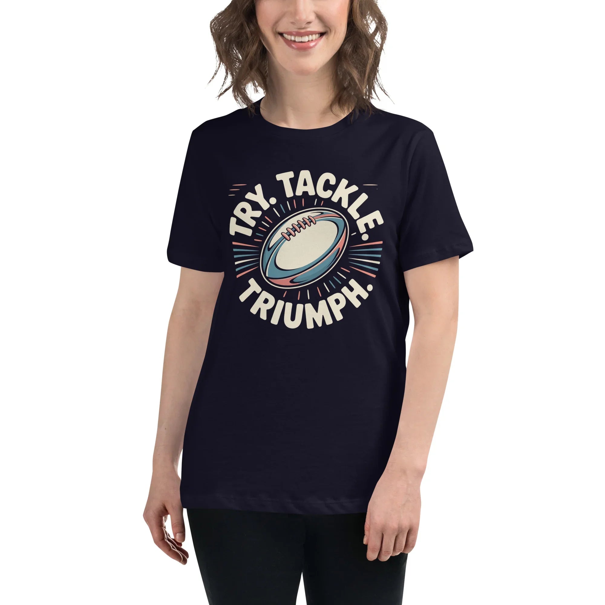 Try Tackle Triumph Tee – Motivational Rugby Graphic - RaZits