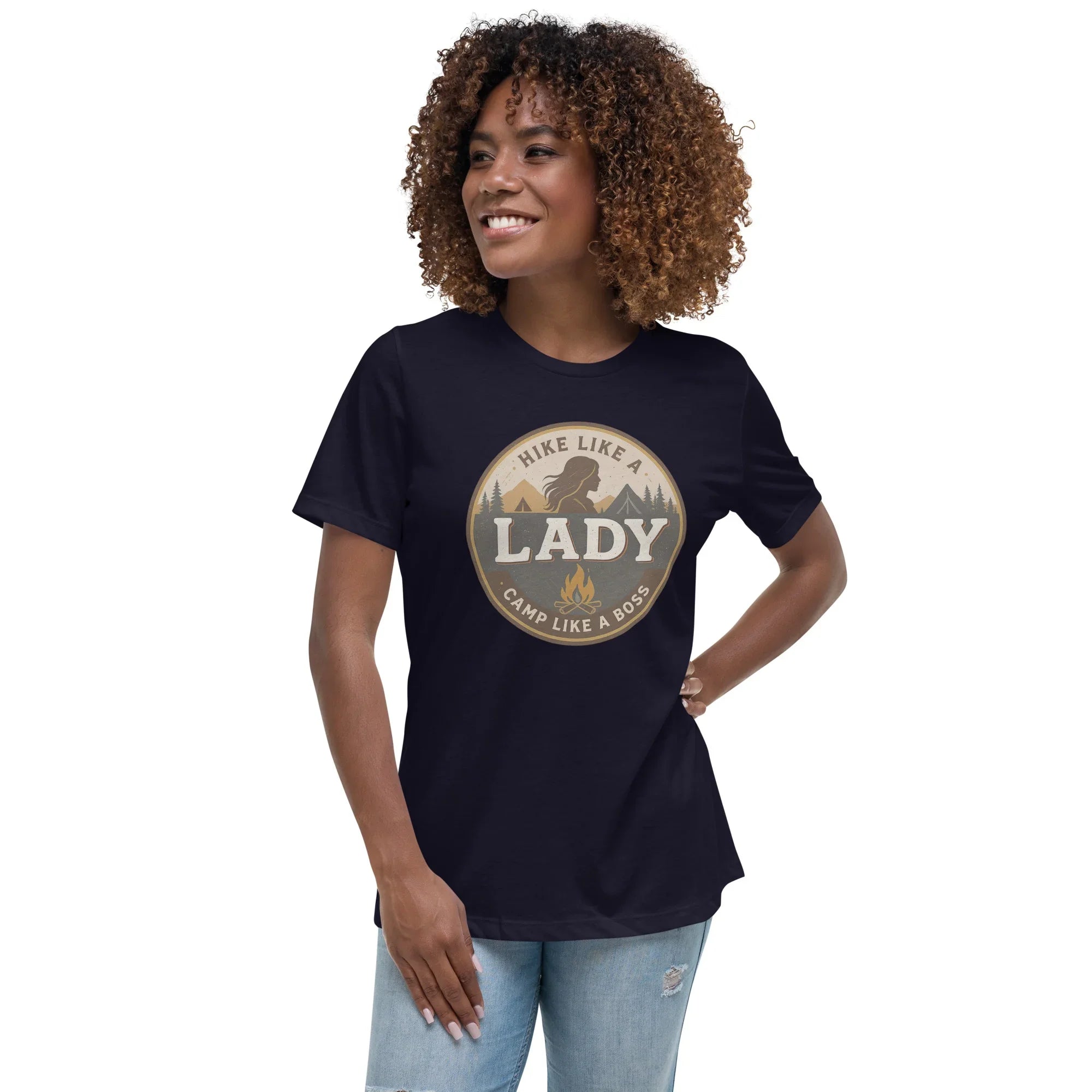 Camp Like a Boss Tee – Hike Like a Lady Graphic Shirt - RaZits