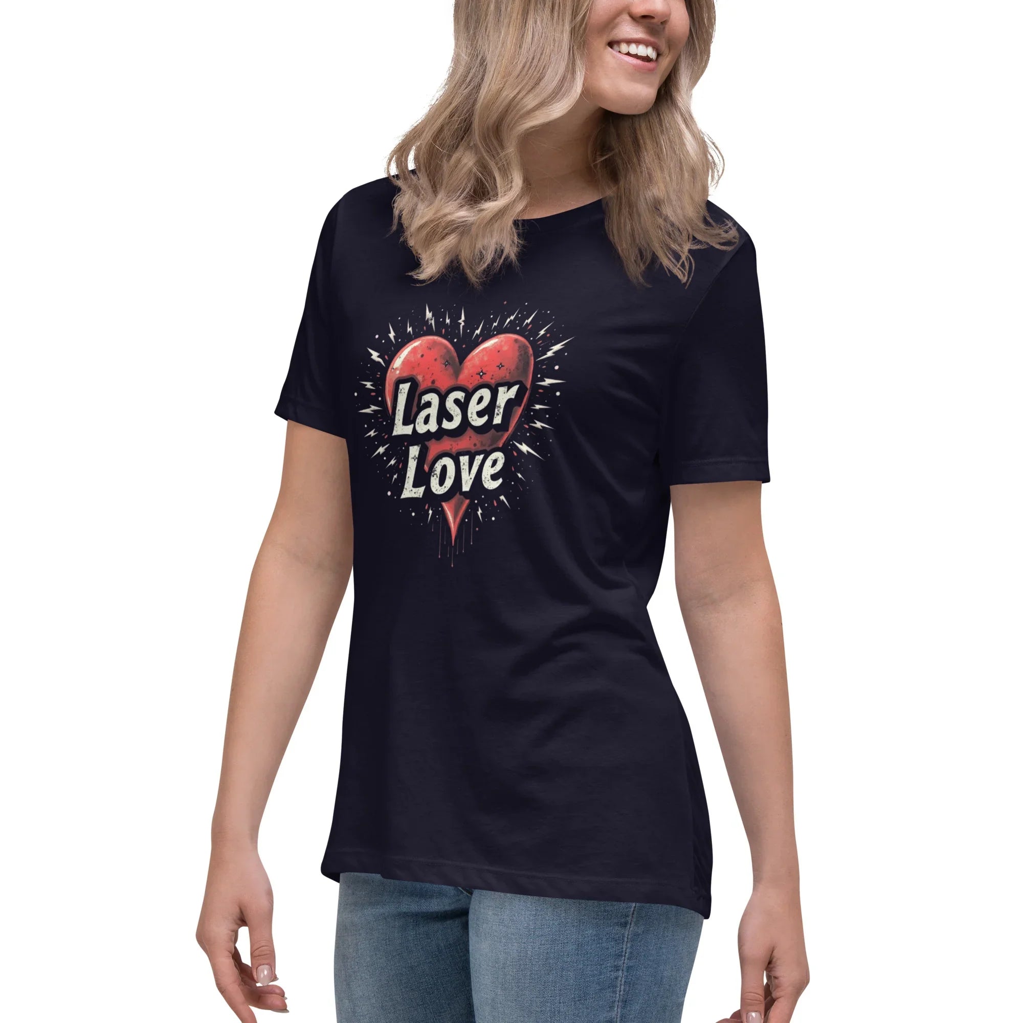 Laser Love Tee – Neon Pink Digital Art Shirt - RaZits