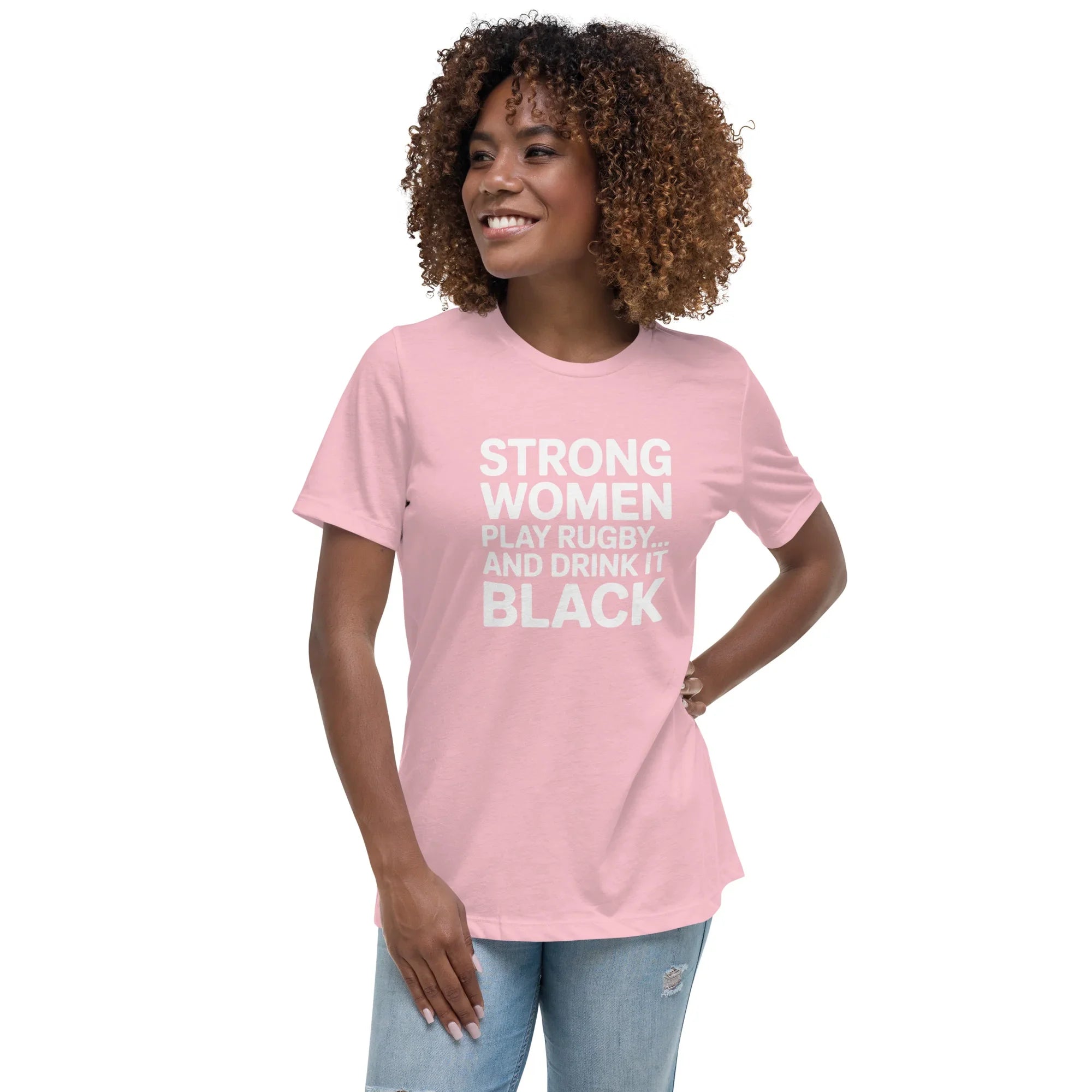 Strong Women Play Rugby Tee – Bold Coffee Lover Print - RaZits