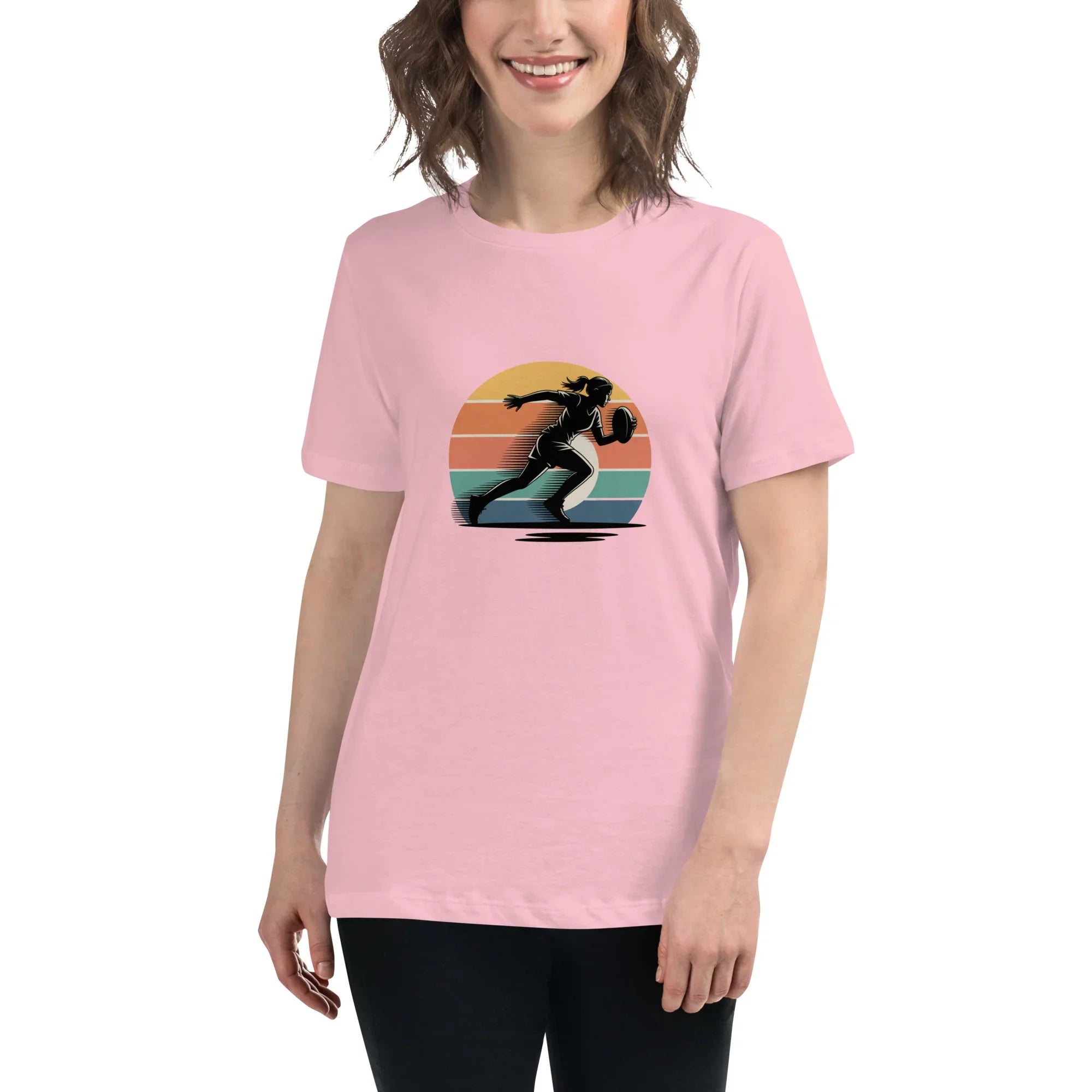 Women's Rugby Runner Tee – Sunset Speed Art - RaZits