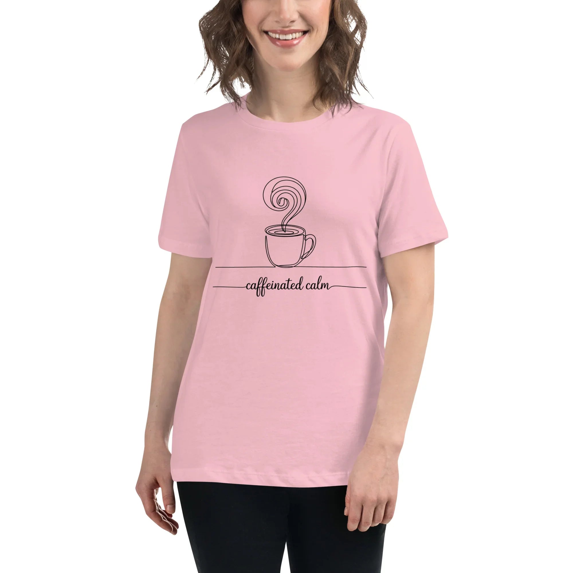 Caffeinated Calm Tee – Minimalist Coffee Line Art - RaZits