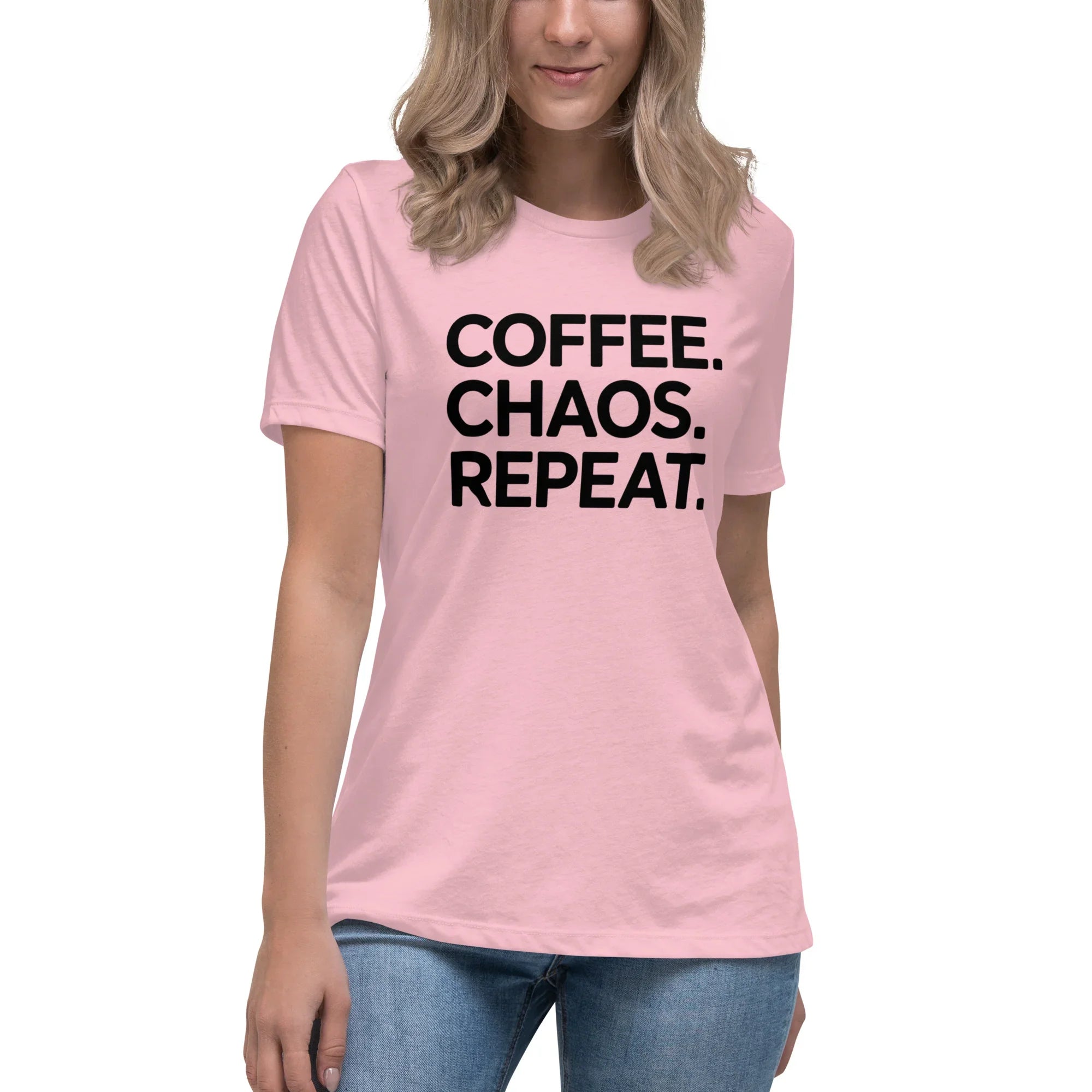 Coffee Chaos Repeat Tee – Bold Black Statement - RaZits