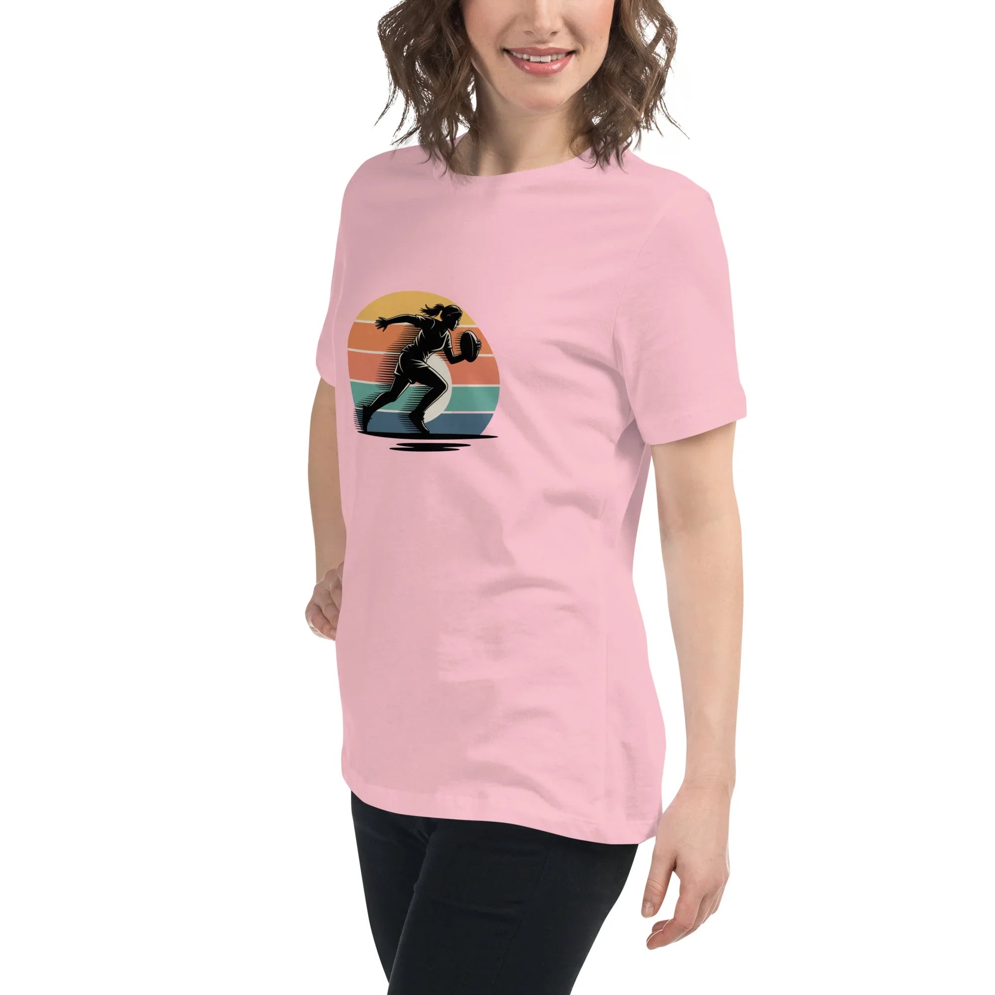 Women's Rugby Runner Tee – Sunset Speed Art - RaZits