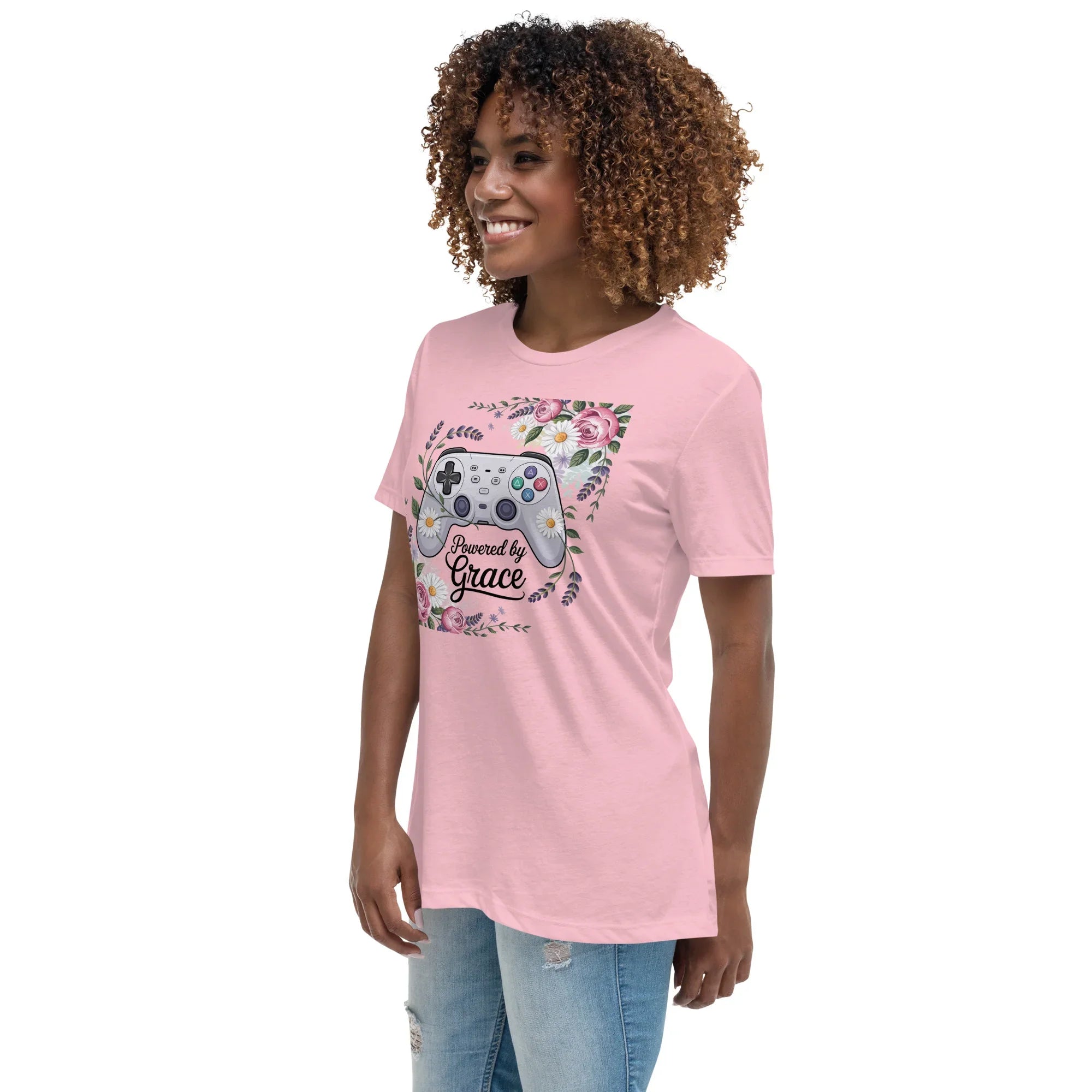 Powered by Grace Shirt – Floral Gamer Girl Tee - RaZits