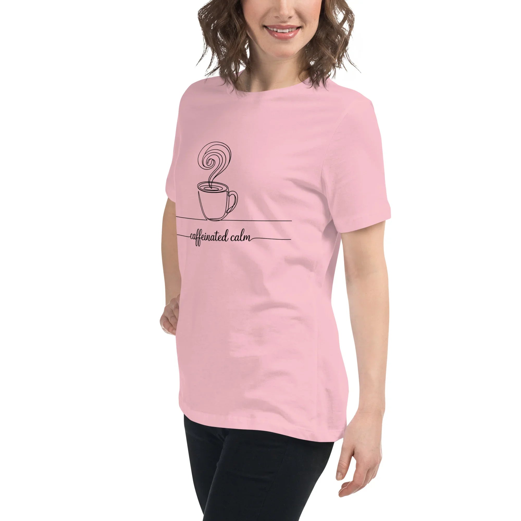 Caffeinated Calm Tee – Minimalist Coffee Line Art - RaZits