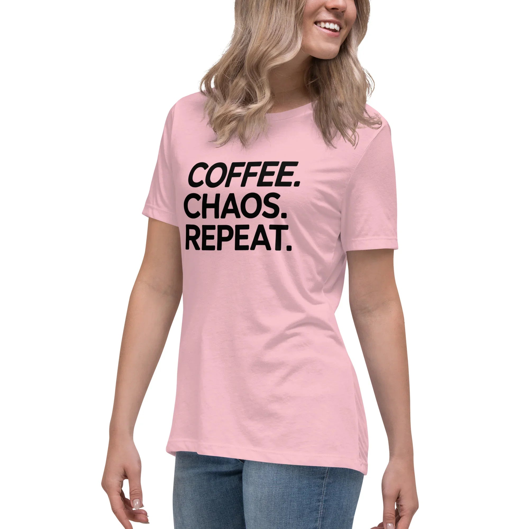 Coffee Chaos Repeat Tee – Bold Black Statement - RaZits