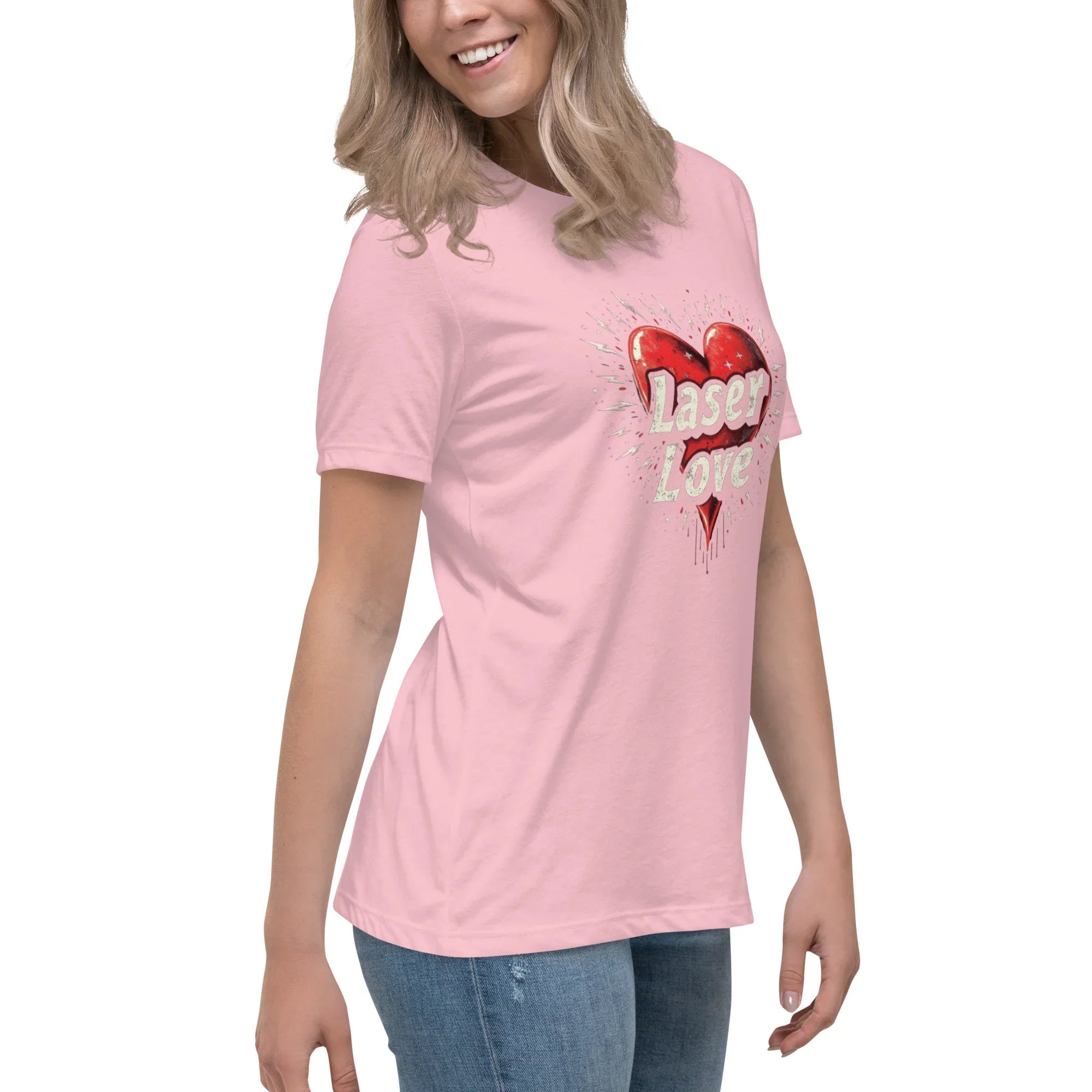 Laser Love Tee – Neon Pink Digital Art Shirt - RaZits