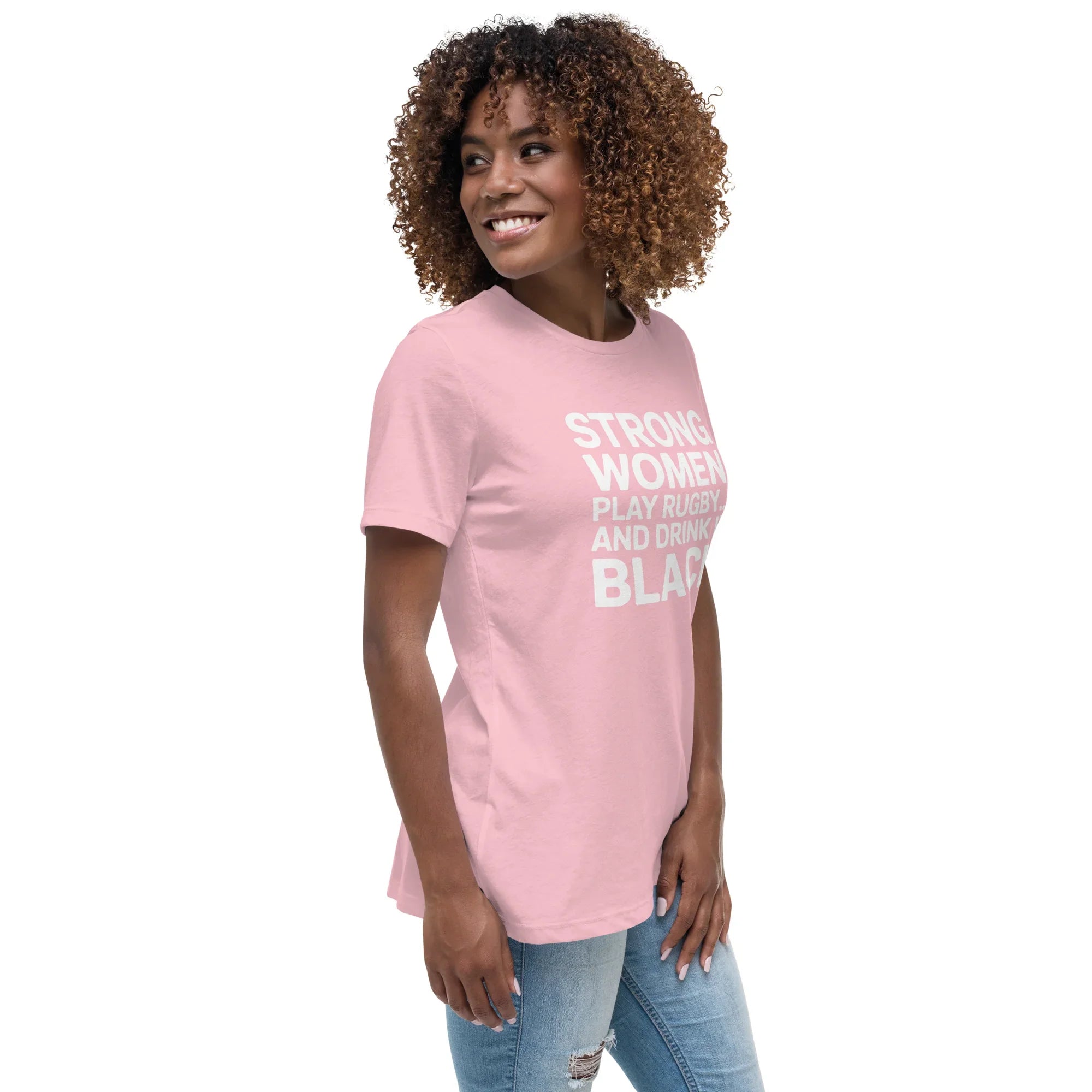 Strong Women Play Rugby Tee – Bold Coffee Lover Print - RaZits