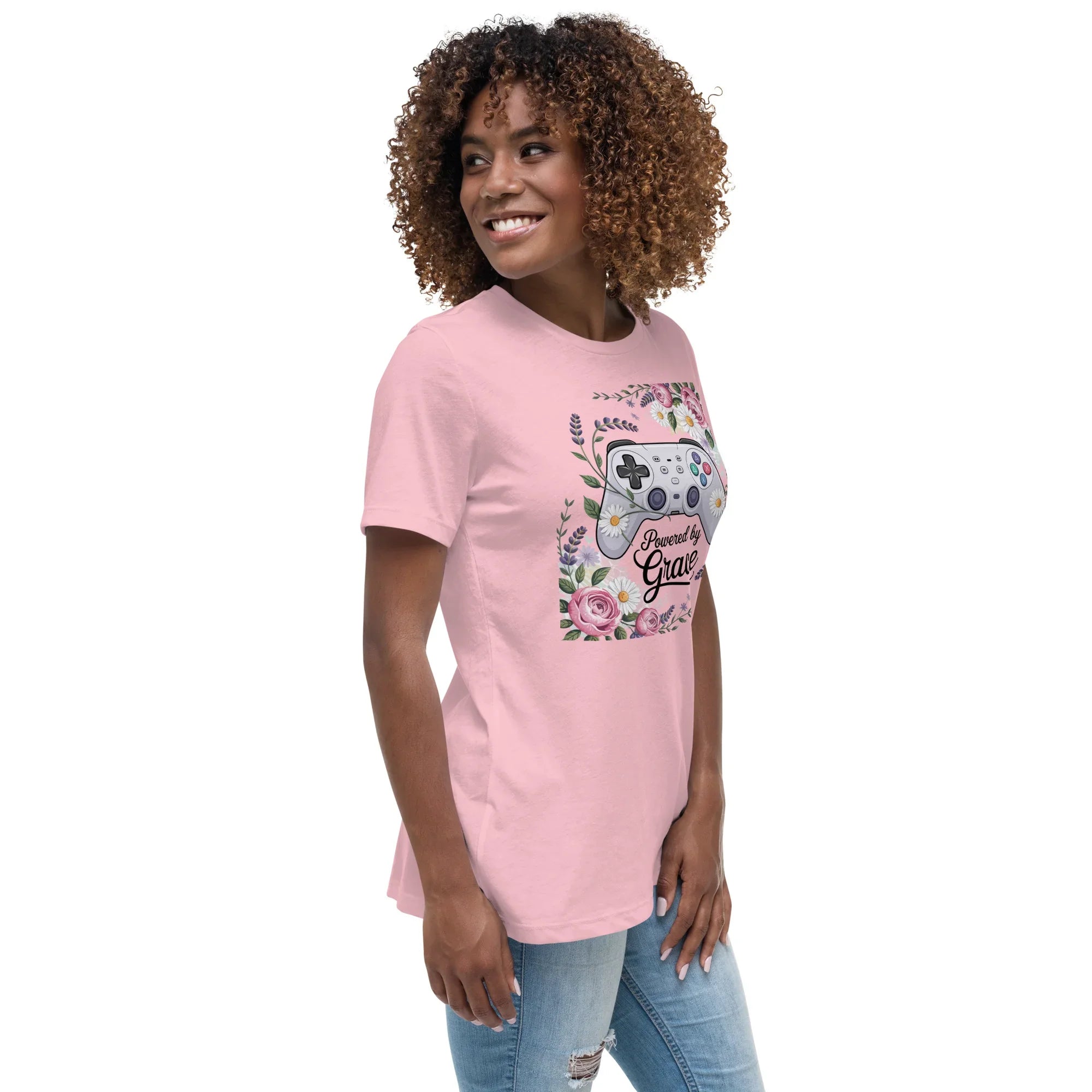 Powered by Grace Shirt – Floral Gamer Girl Tee - RaZits