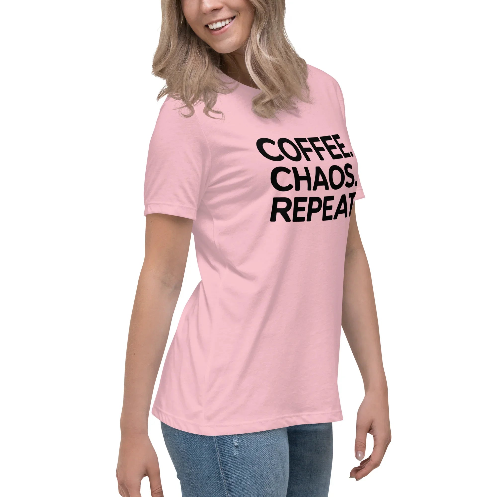 Coffee Chaos Repeat Tee – Bold Black Statement - RaZits