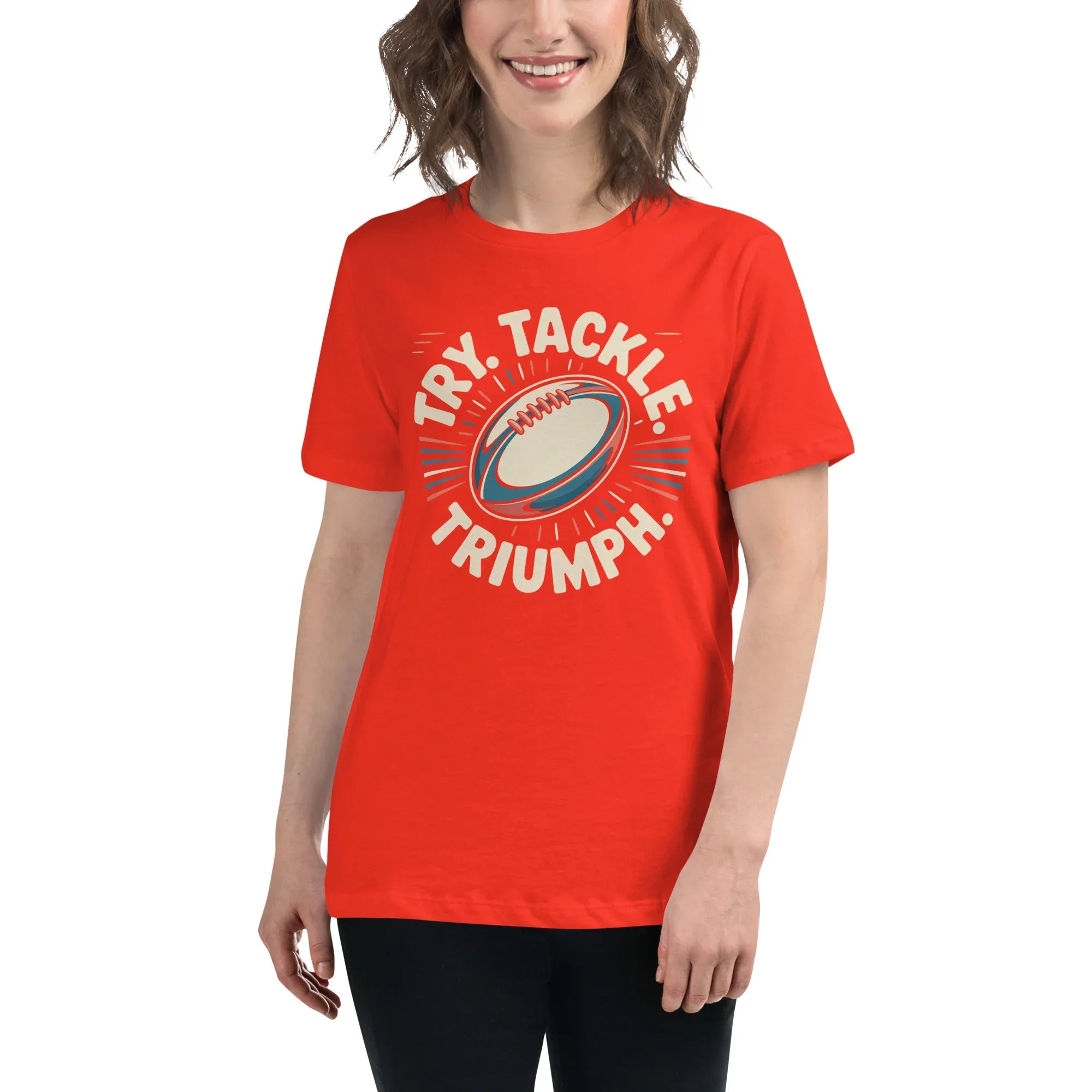 Try Tackle Triumph Tee – Motivational Rugby Graphic - RaZits