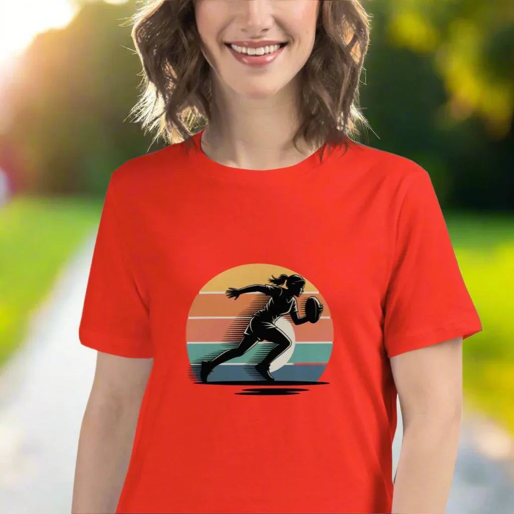 Women's Rugby Runner Tee – Sunset Speed Art - RaZits