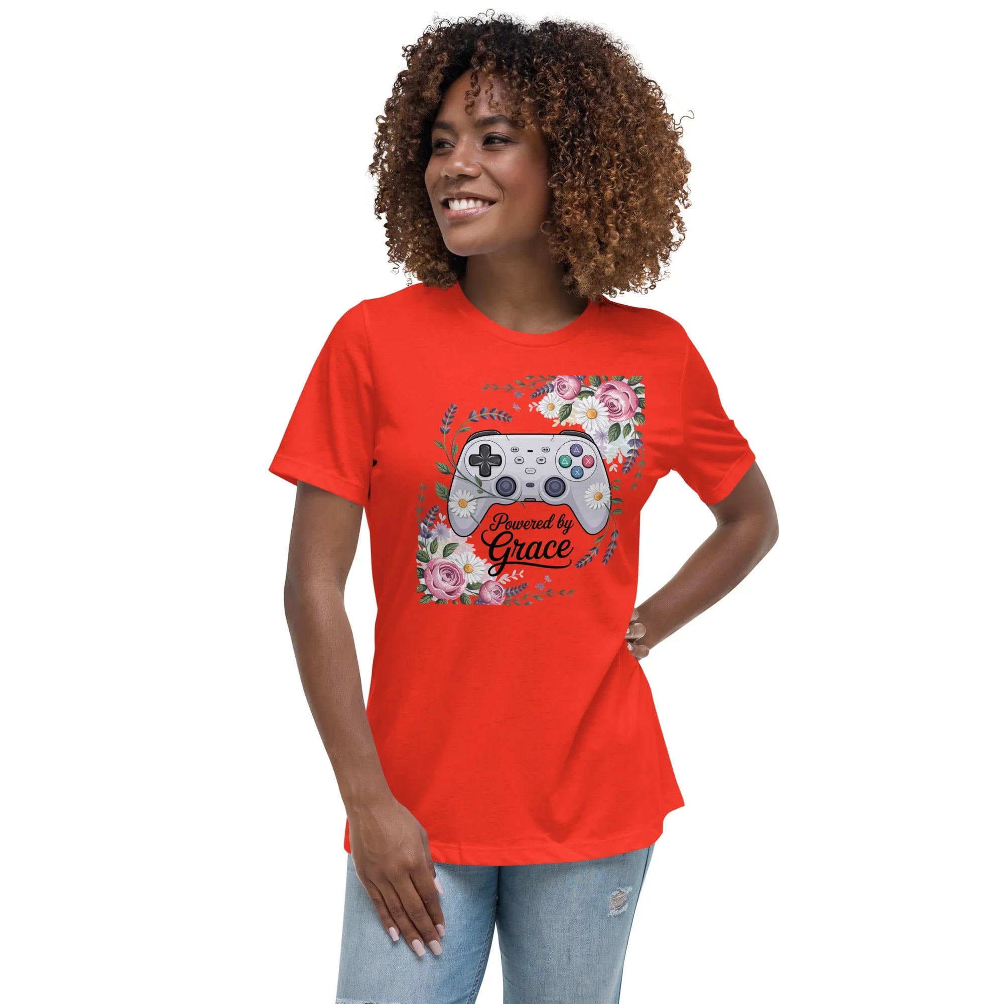 Powered by Grace Shirt – Floral Gamer Girl Tee - RaZits