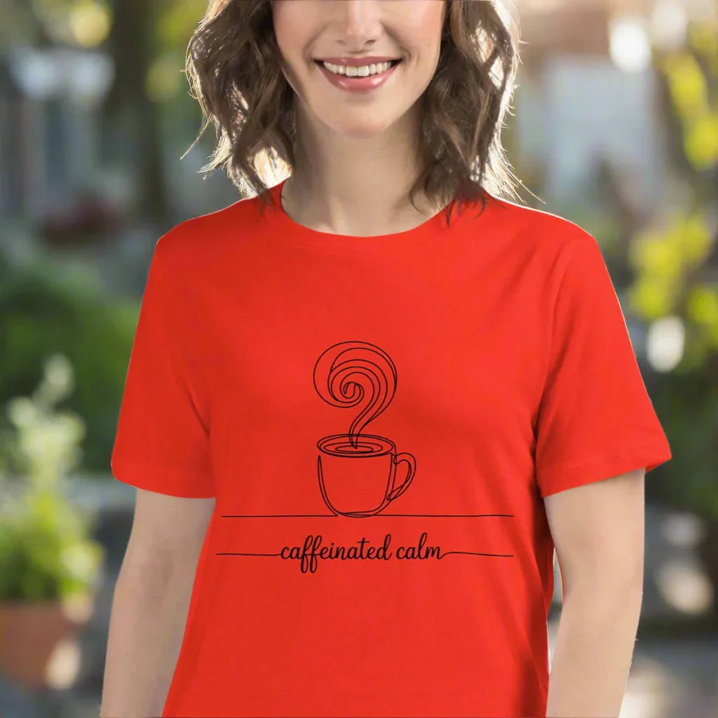 Caffeinated Calm Tee – Minimalist Coffee Line Art - RaZits