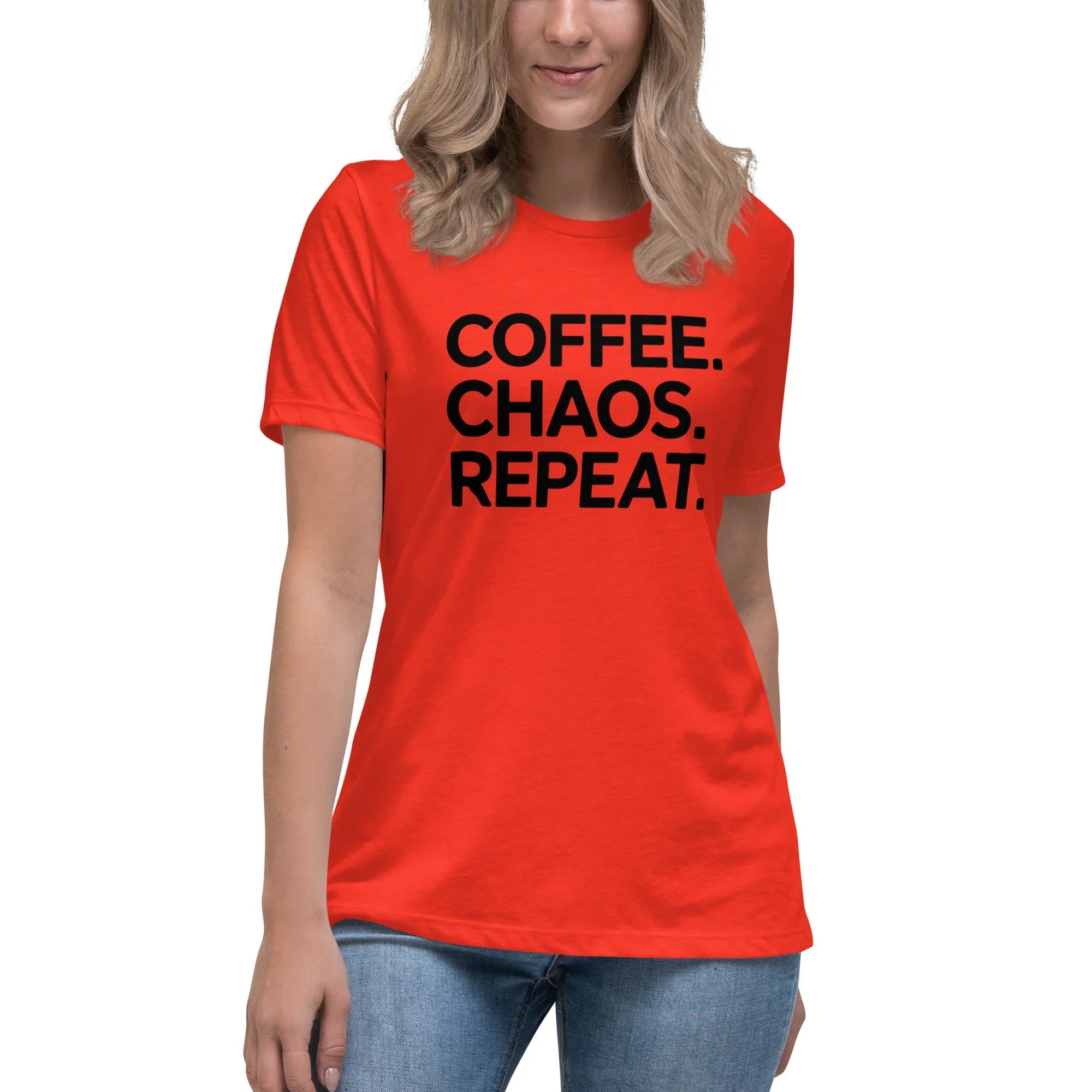 Coffee Chaos Repeat Tee – Bold Black Statement - RaZits