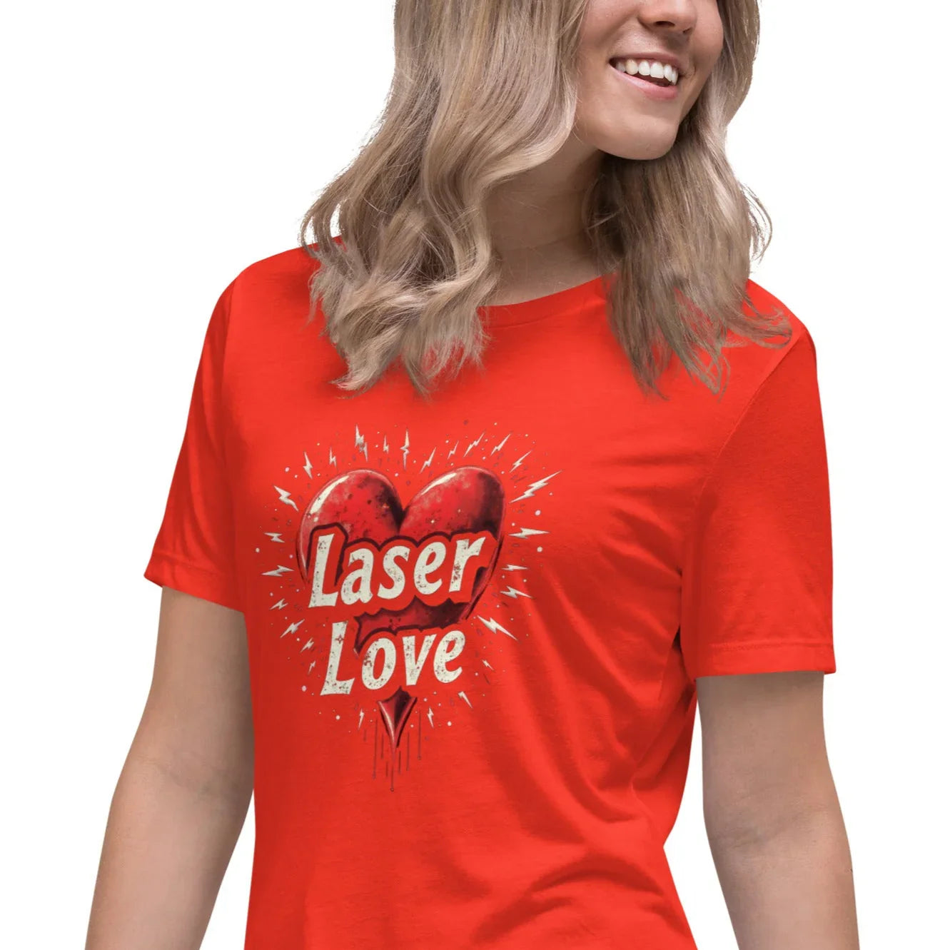 Laser Love Tee – Neon Pink Digital Art Shirt - RaZits