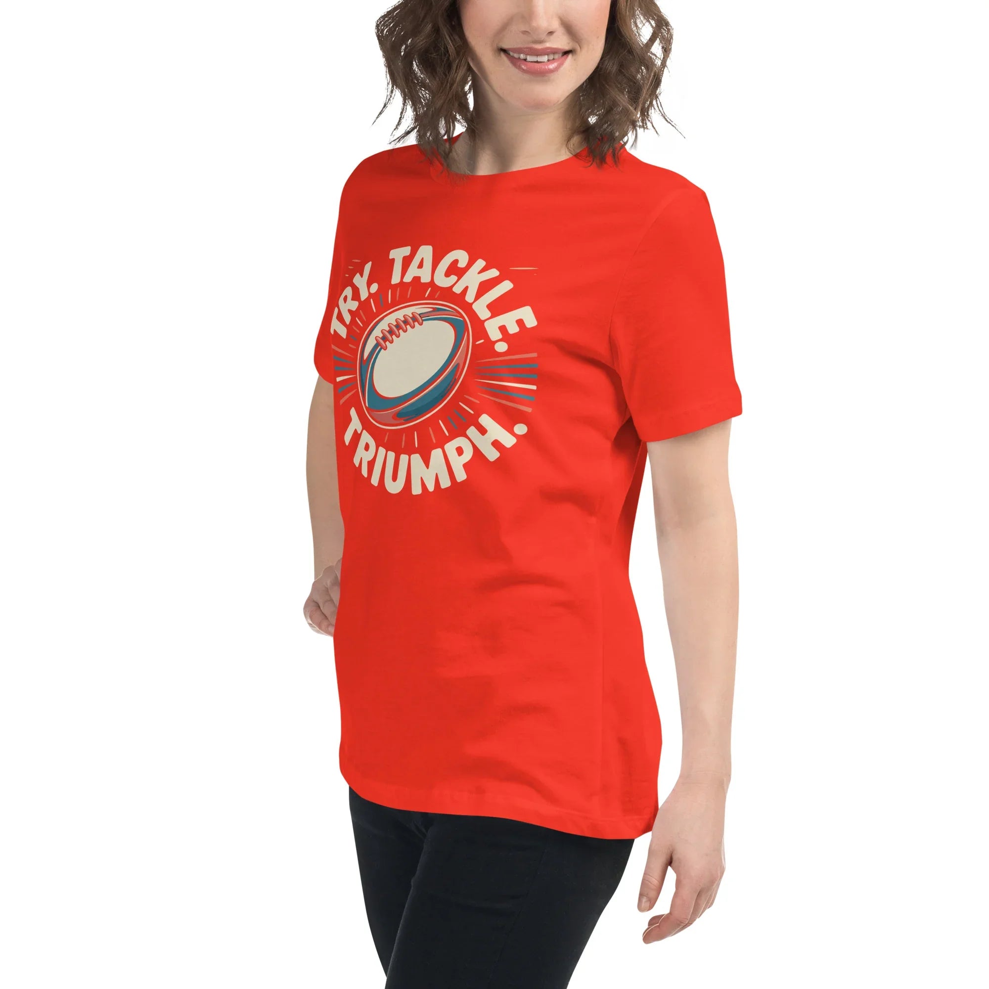 Try Tackle Triumph Tee – Motivational Rugby Graphic - RaZits