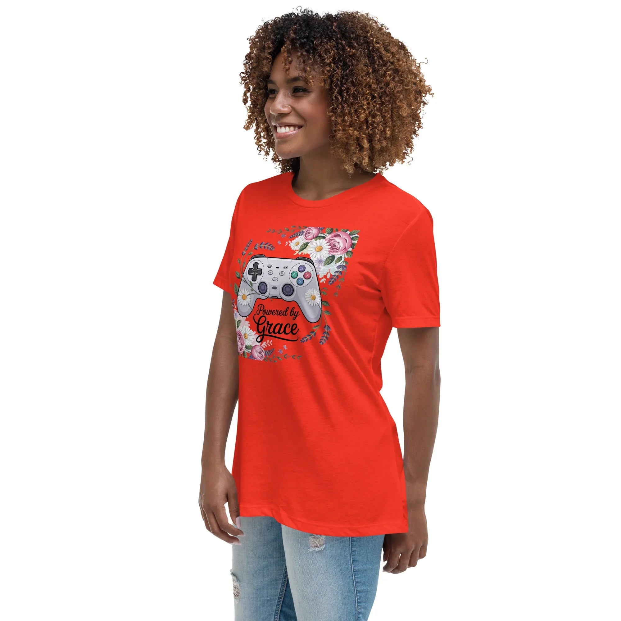 Powered by Grace Shirt – Floral Gamer Girl Tee - RaZits