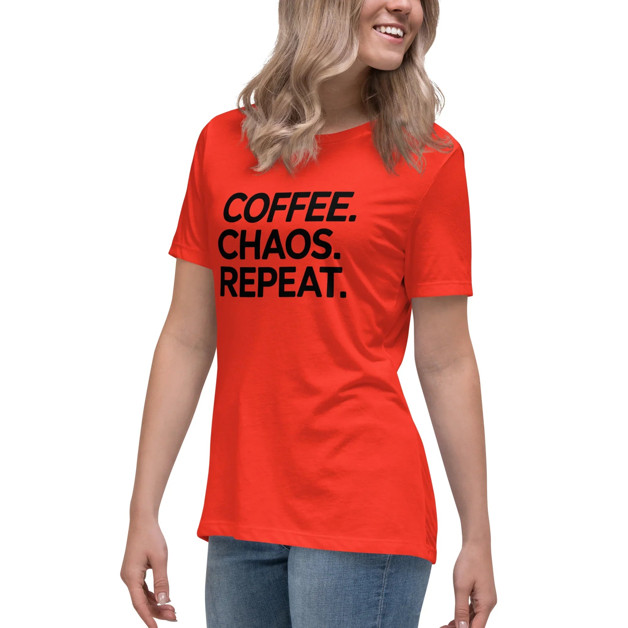 Coffee Chaos Repeat Tee – Bold Black Statement - RaZits
