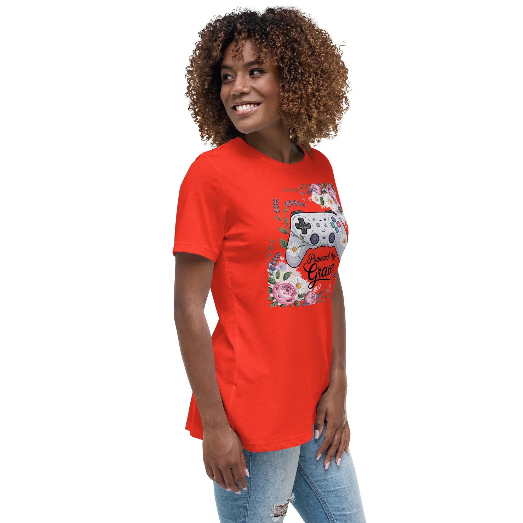 Powered by Grace Shirt – Floral Gamer Girl Tee - RaZits