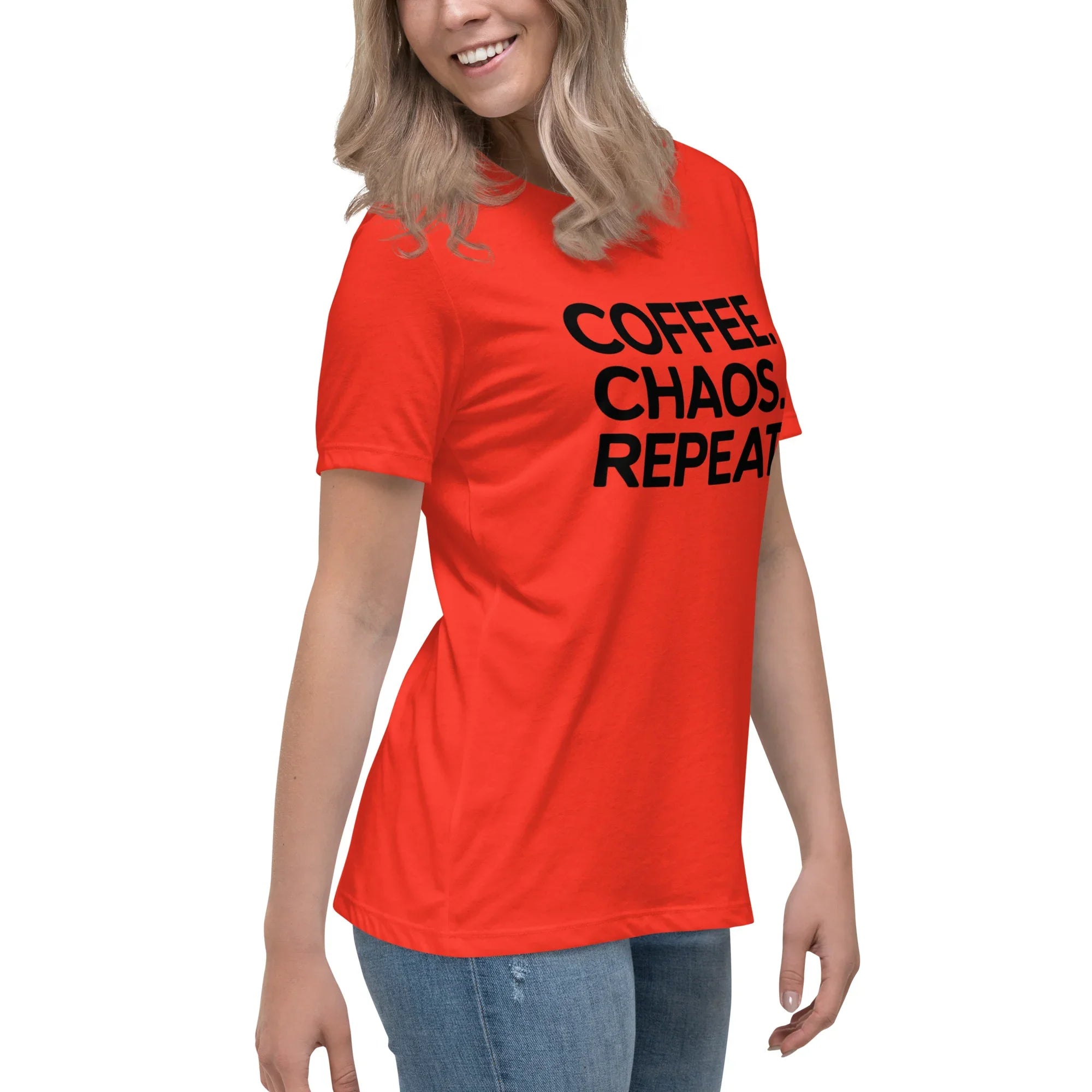 Coffee Chaos Repeat Tee – Bold Black Statement - RaZits
