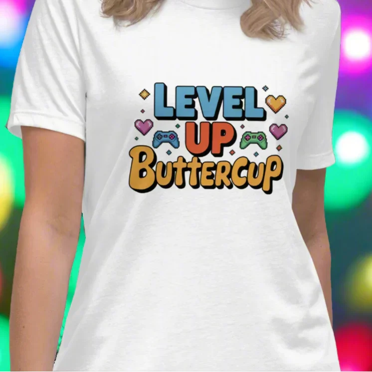 Level Up Buttercup Shirt – Cute Gamer Girl Tee - RaZits
