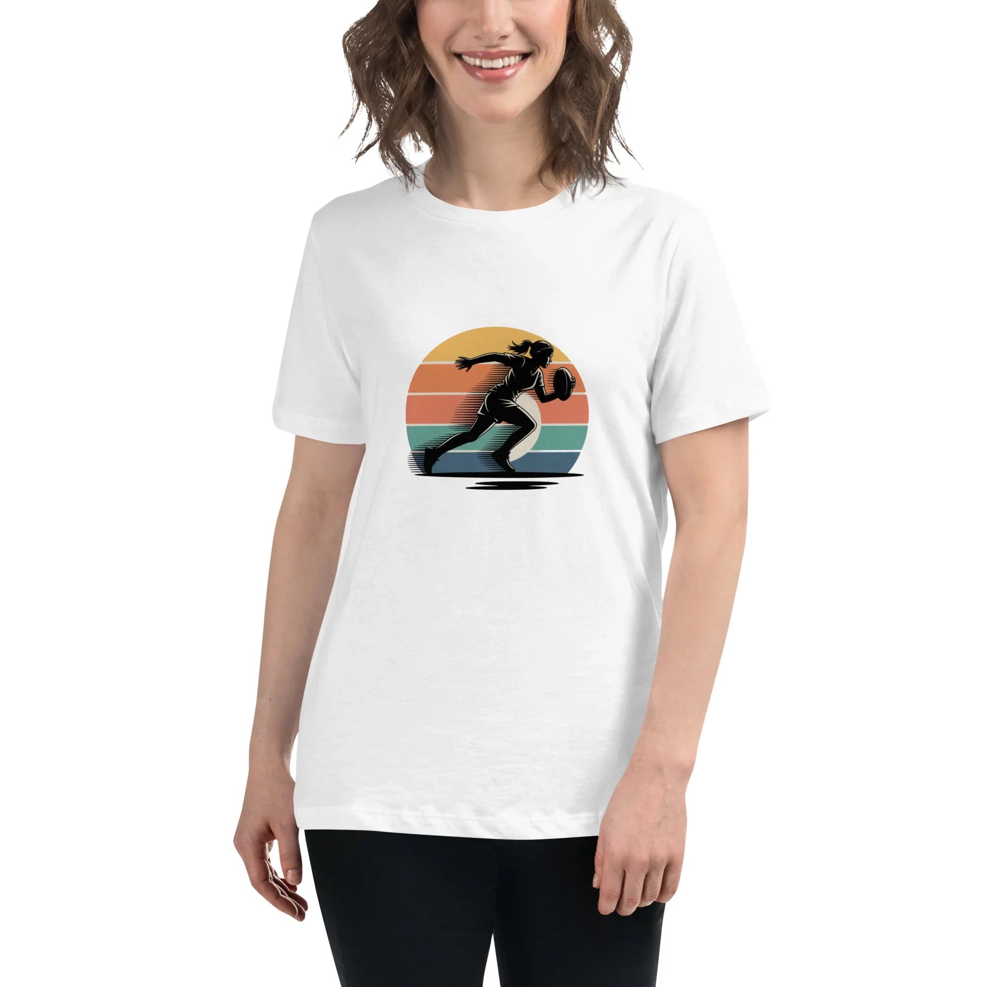 Women's Rugby Runner Tee – Sunset Speed Art - RaZits