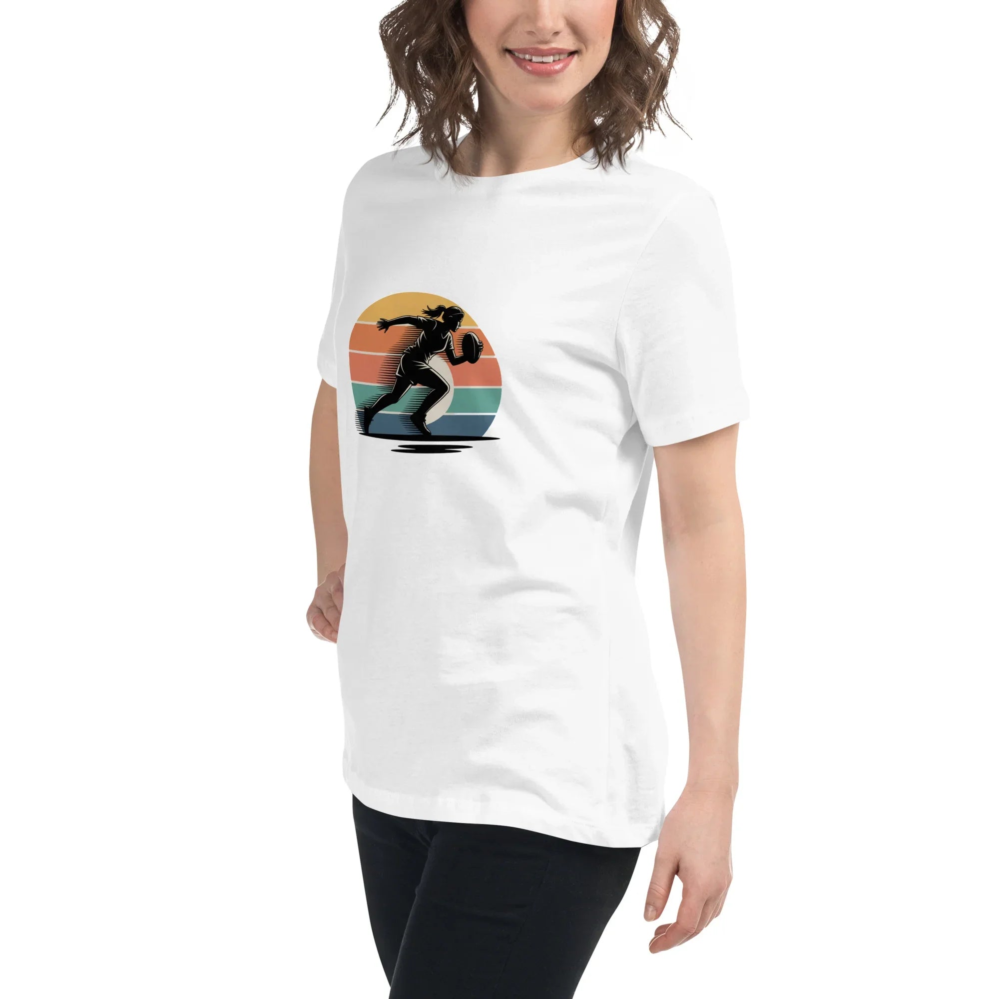 Women's Rugby Runner Tee – Sunset Speed Art - RaZits