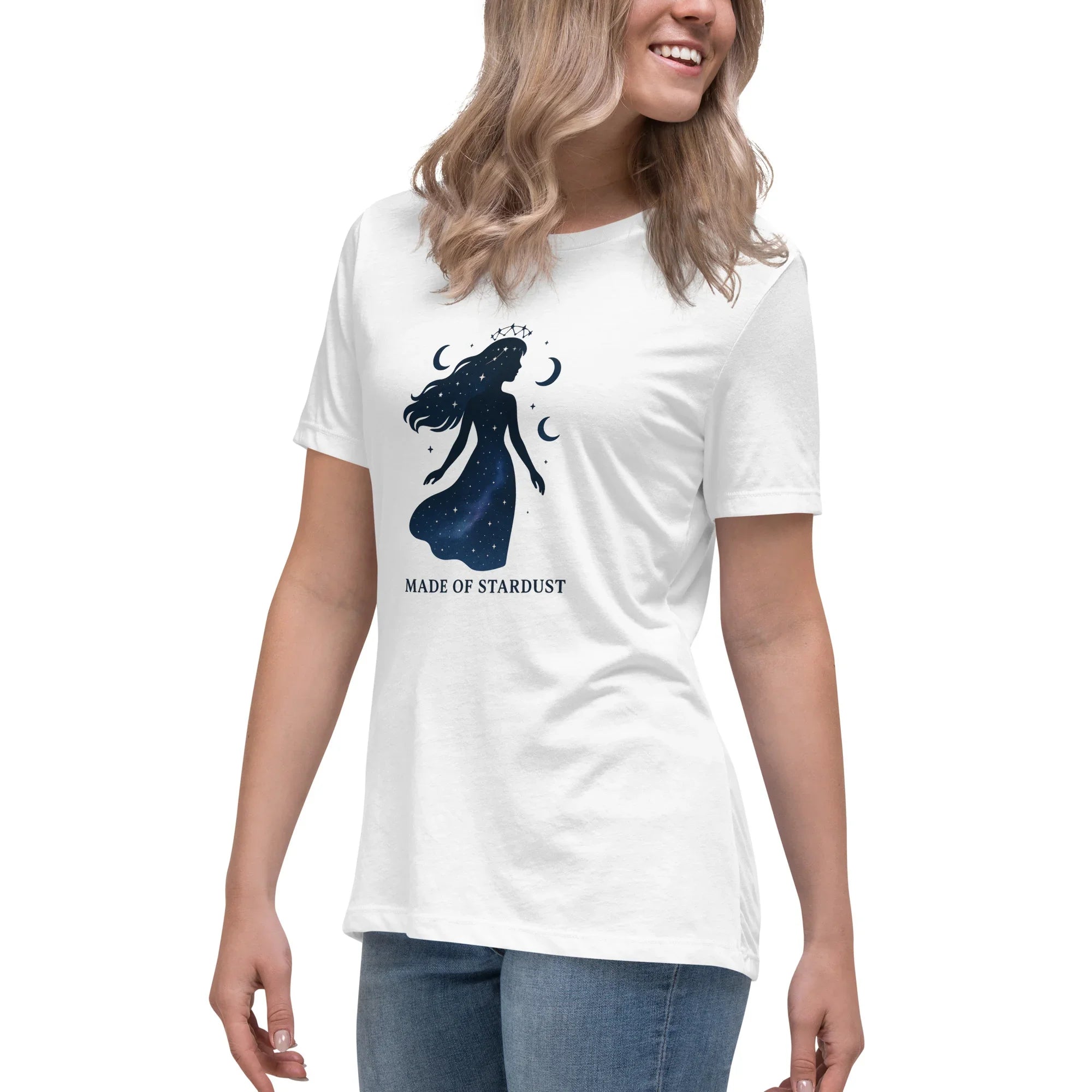 Made of Stardust T-Shirt – Cosmic Goddess Silhouette - RaZits