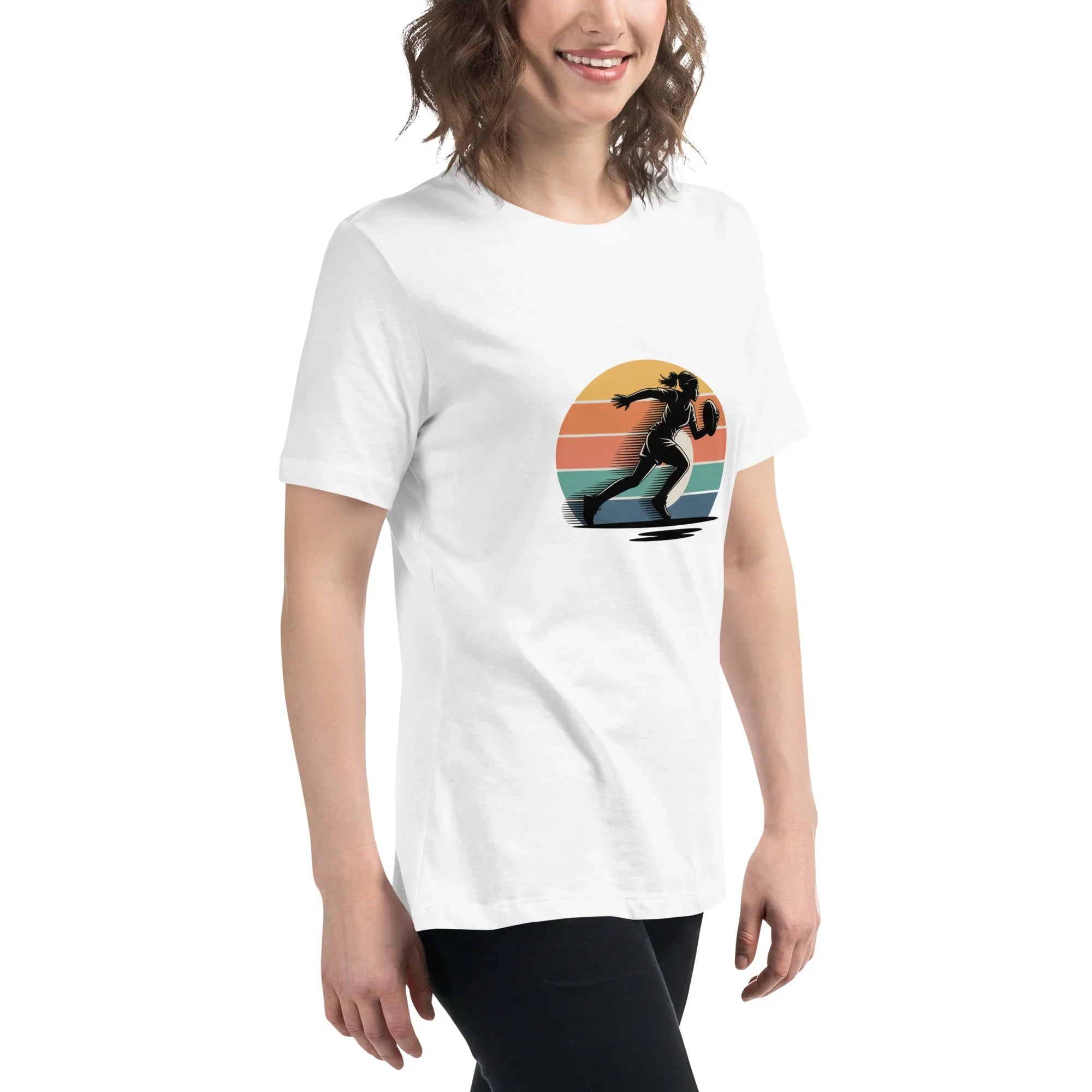 Women's Rugby Runner Tee – Sunset Speed Art - RaZits