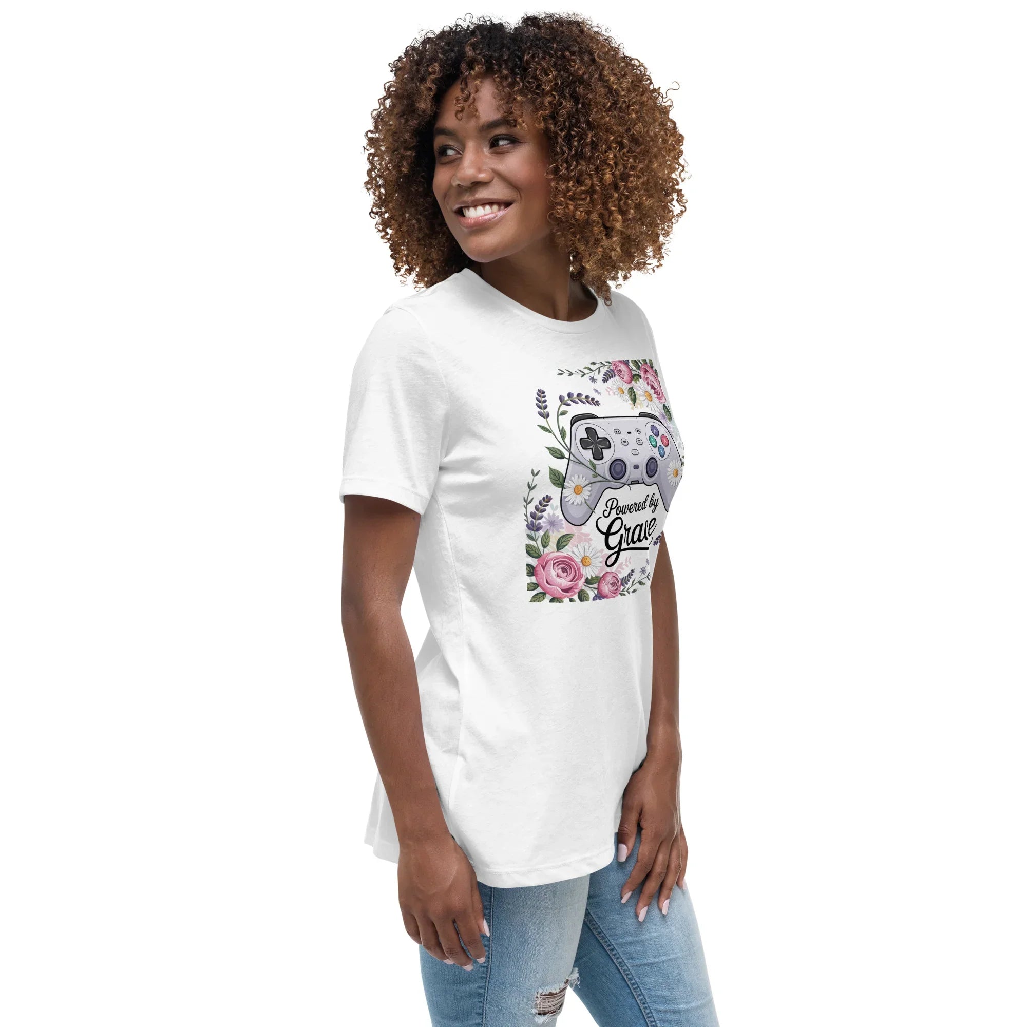 Powered by Grace Shirt – Floral Gamer Girl Tee - RaZits
