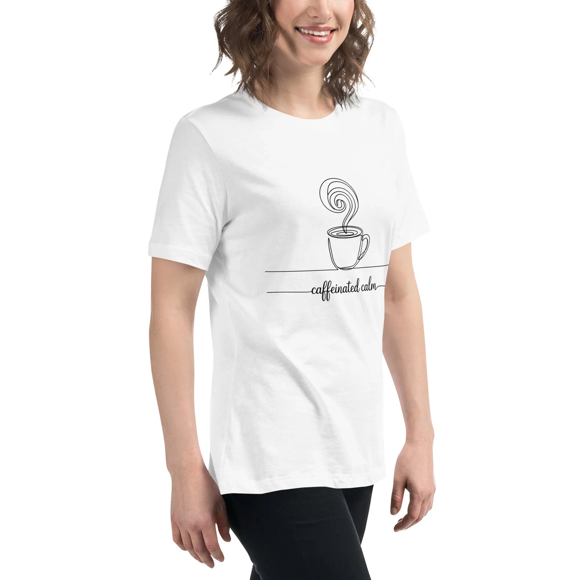 Caffeinated Calm Tee – Minimalist Coffee Line Art - RaZits