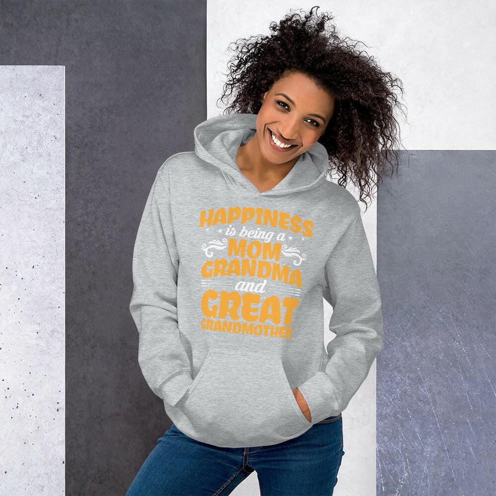 Happiness is Being a Mom Grandma and Great Grandmother Hoodie - RaZits